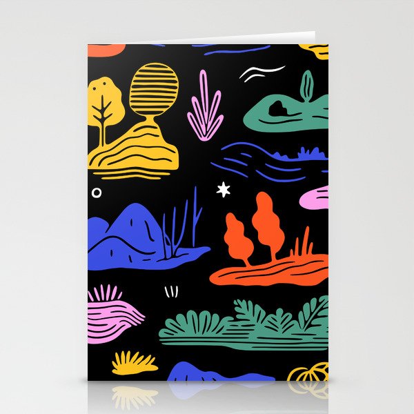 Colorful nature landscape doodle pattern Stationery Card Gallery Image 2