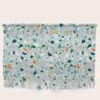 Mint Terrazzo, Eclectic Marble Texture Pattern, Colorful Neutral Pastel Illustration, Floor Tiles Wall Hanging Gallery Image 1