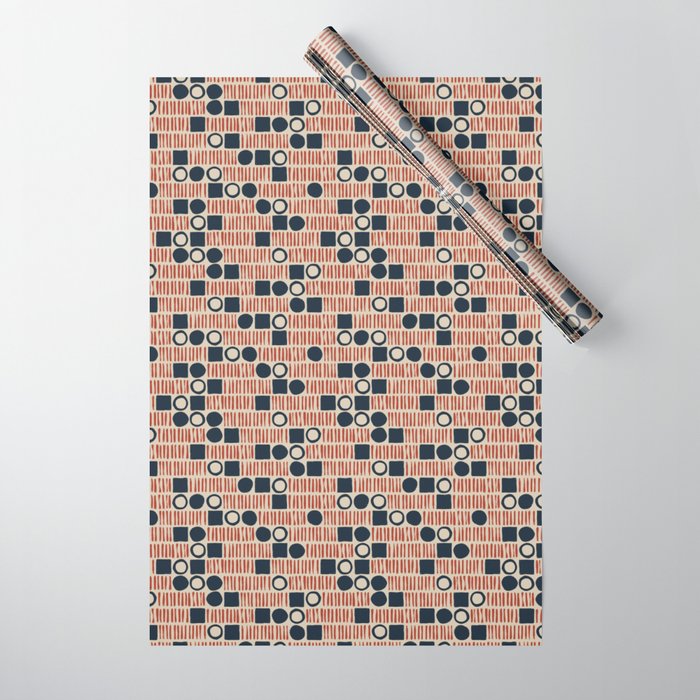 Red & Blue Hand-drawn Pattern #1 Wrapping Paper Gallery Image 1