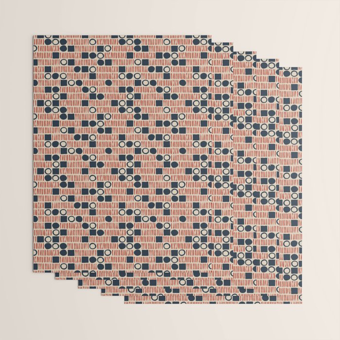 Red & Blue Hand-drawn Pattern #1 Wrapping Paper Gallery Image 3