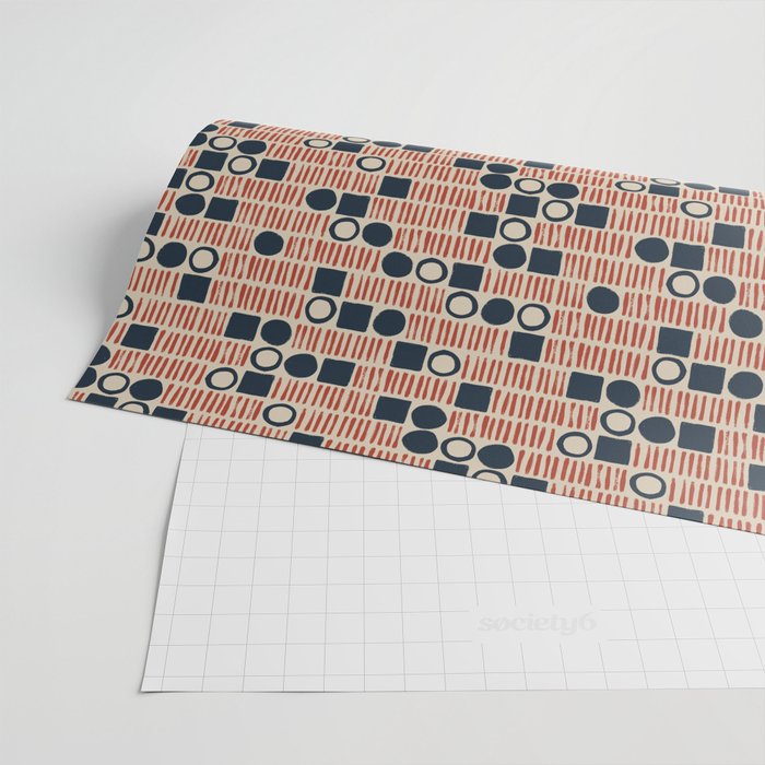 Red & Blue Hand-drawn Pattern #1 Wrapping Paper Gallery Image 2