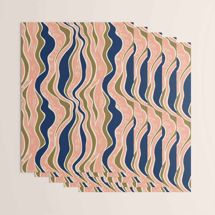Earthy Rivers Cobalt Wrapping Paper Gallery Image 3