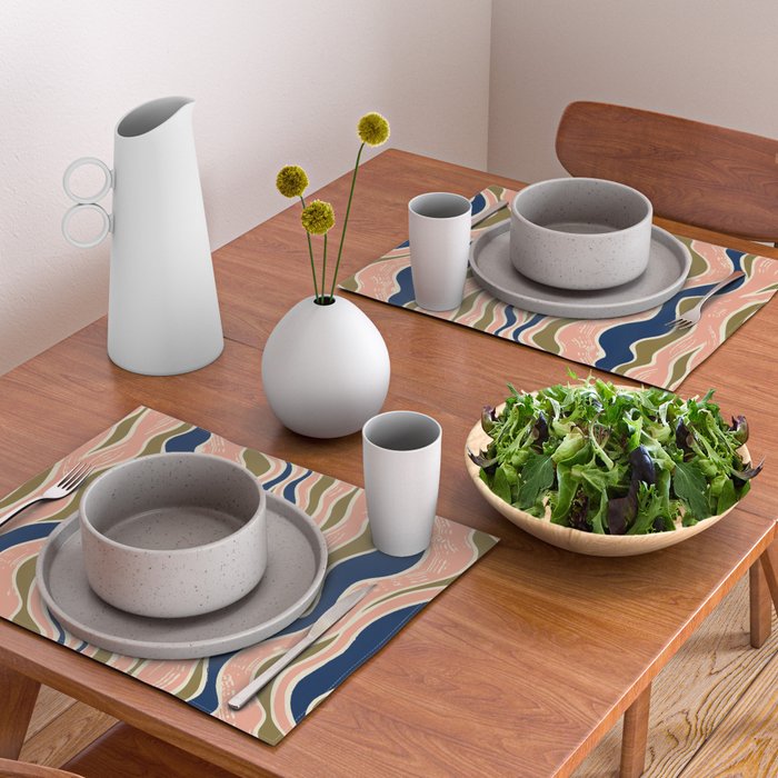 Earthy Rivers Cobalt Placemat Gallery Image 2