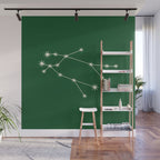 Gemini Zodiac Star Constellation Line Art Green Wall Mural Gallery Image 1