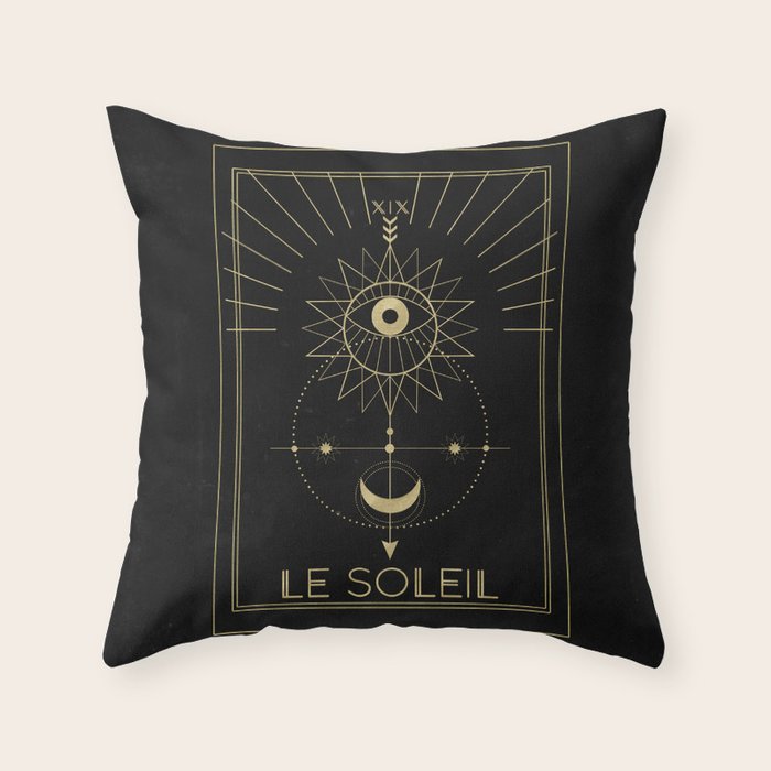 Le Soleil or The Sun Tarot Throw Pillow Gallery Image 6