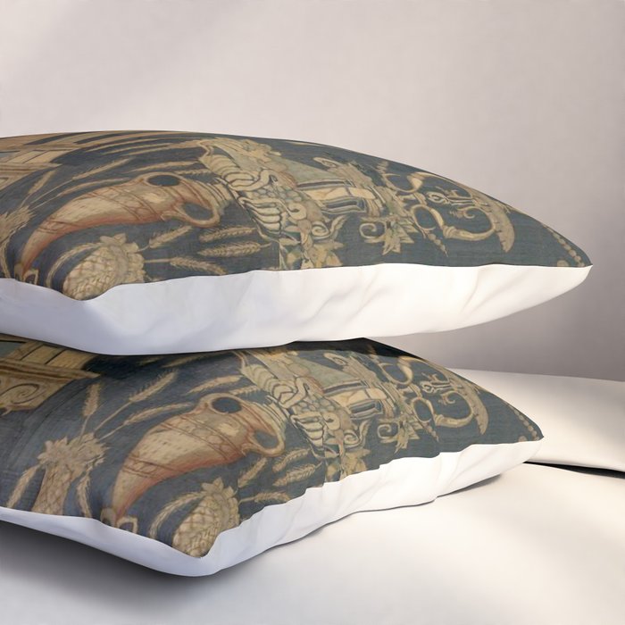 Antique 16th Century Goddess Ceres Grotesque Flemish Tapestry Pillow Sham Gallery Image 3