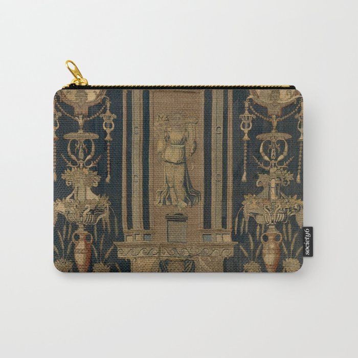 Antique 16th Century Goddess Ceres Grotesque Flemish Tapestry Carry All Pouch Gallery Image 1