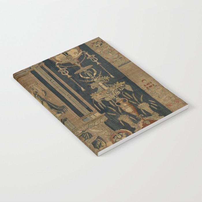 Antique 16th Century Goddess Ceres Grotesque Flemish Tapestry Notebook Gallery Image 1