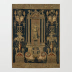 Antique 16th Century Goddess Ceres Grotesque Flemish Tapestry Poster Gallery Image 4
