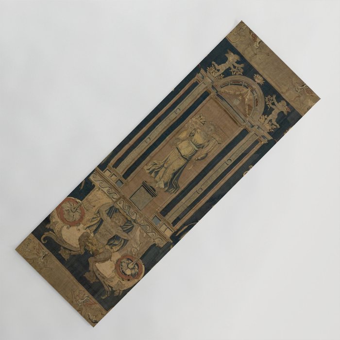 Antique 16th Century Goddess Ceres Grotesque Flemish Tapestry Yoga Mat Gallery Image 1
