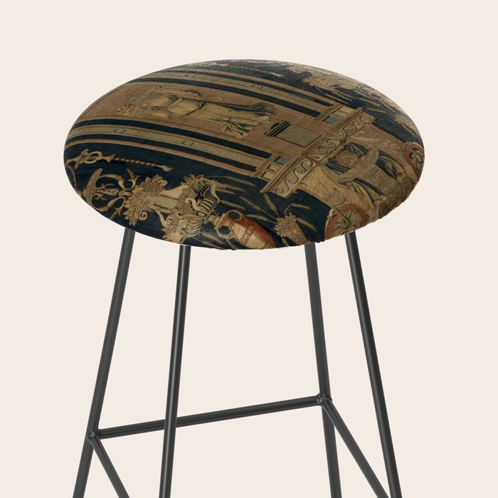 Antique 16th Century Goddess Ceres Grotesque Flemish Tapestry Stool Gallery Image 2