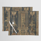 Antique 16th Century Goddess Ceres Grotesque Flemish Tapestry Placemat Gallery Image 1