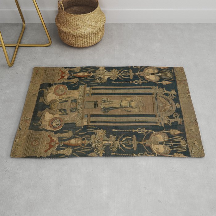 Antique 16th Century Goddess Ceres Grotesque Flemish Tapestry Rug Gallery Image 1