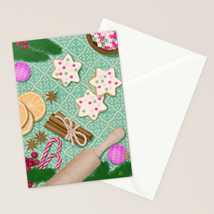 Whimsical Festive Holiday Baking Stationery Card Gallery Image 2