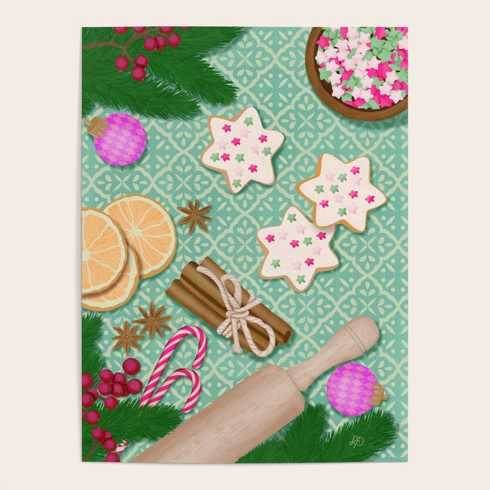 Whimsical Festive Holiday Baking Poster Gallery Image 4