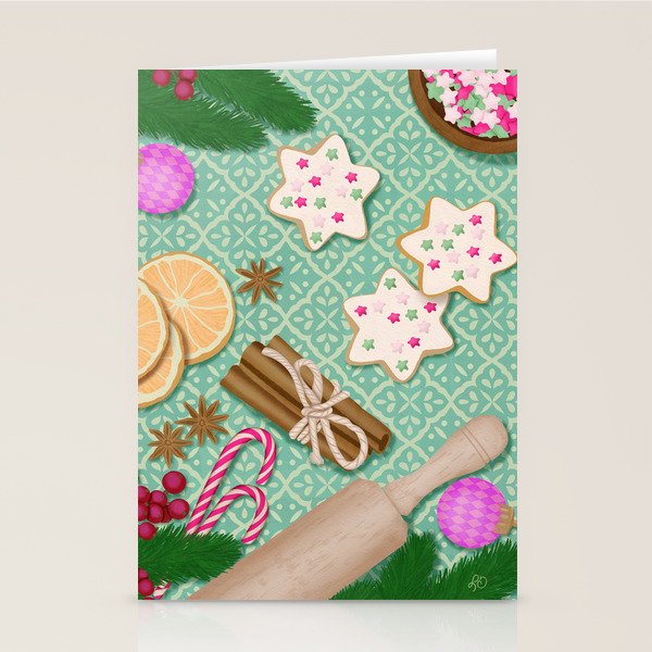 Whimsical Festive Holiday Baking Stationery Card Gallery Image 1