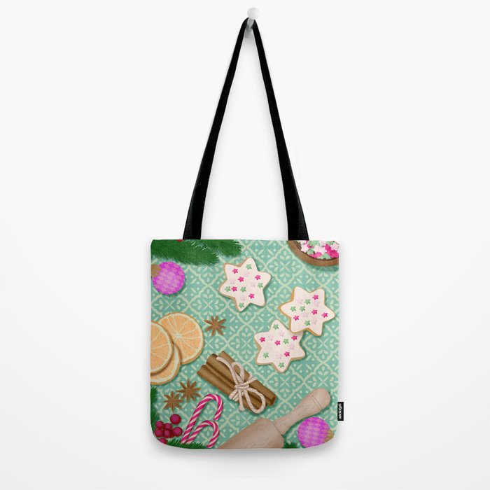 Whimsical Festive Holiday Baking Tote Bag Gallery Image 2