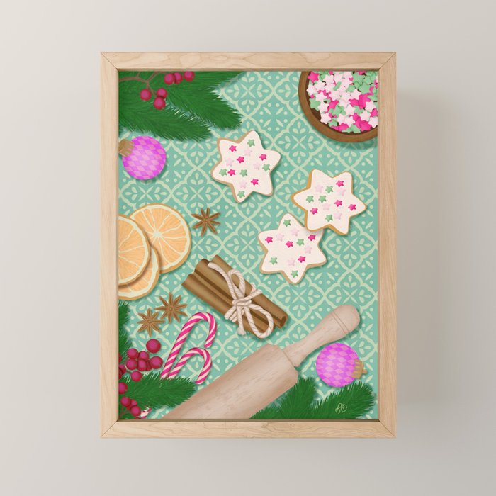 Whimsical Festive Holiday Baking Mini Art Print Gallery Image 1