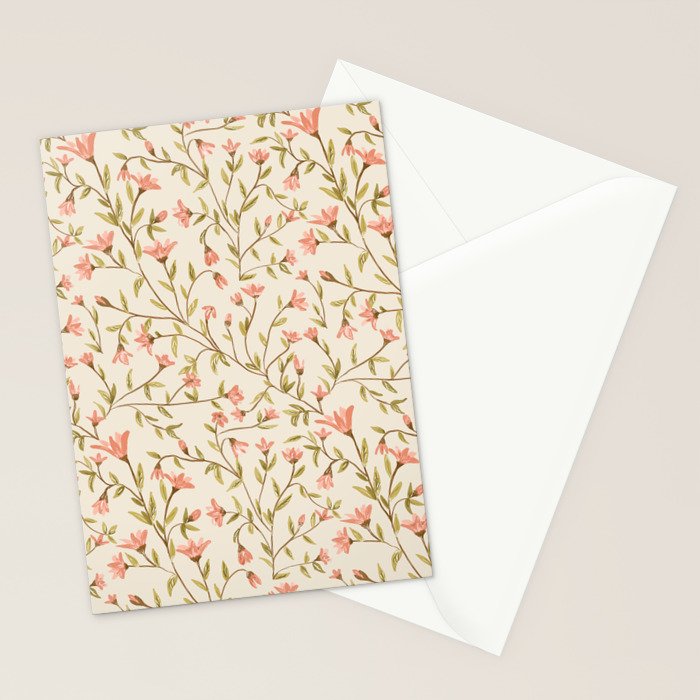 Vintage Floral Pattern Stationery Card Gallery Image 2