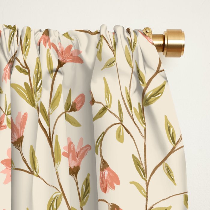 Vintage Floral Pattern Window Curtain Gallery Image 2