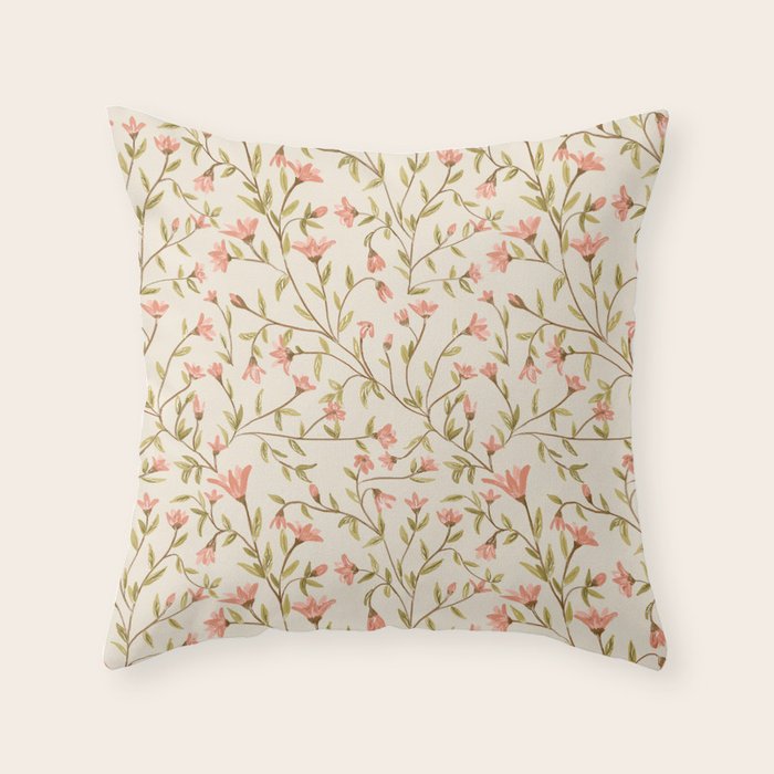 Vintage Floral Pattern Throw Pillow Gallery Image 6