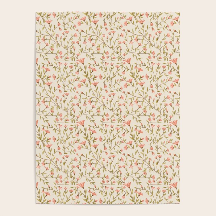 Vintage Floral Pattern Poster Gallery Image 1