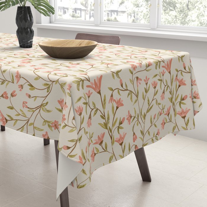 Vintage Floral Pattern Tablecloth Gallery Image 3