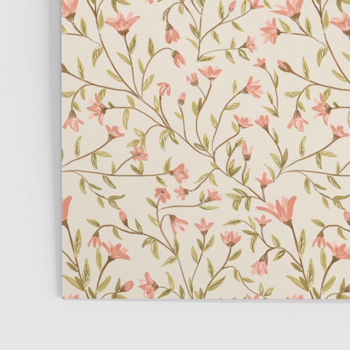 Vintage Floral Pattern Poster Gallery Image 3