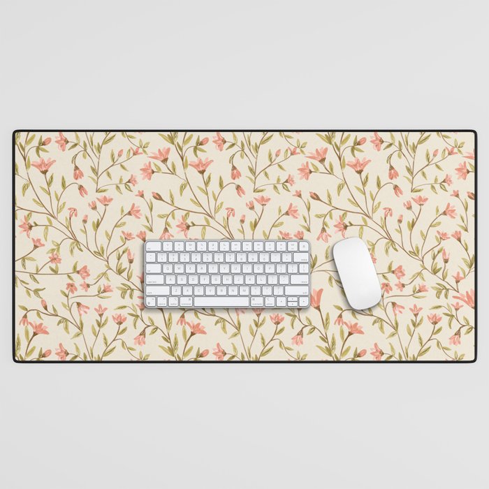 Vintage Floral Pattern Desk Mat Gallery Image 1