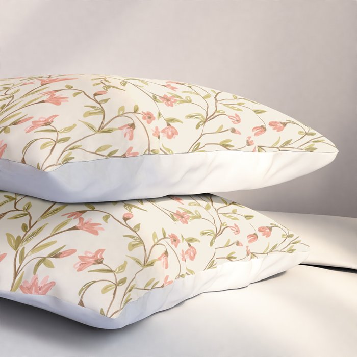 Vintage Floral Pattern Pillow Sham Gallery Image 3