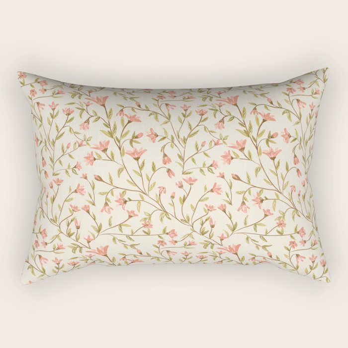 Vintage Floral Pattern Rectangular Pillow Gallery Image 1