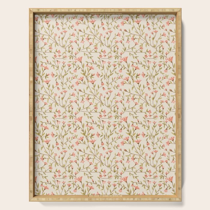 Vintage Floral Pattern Serving Tray Gallery Image 1