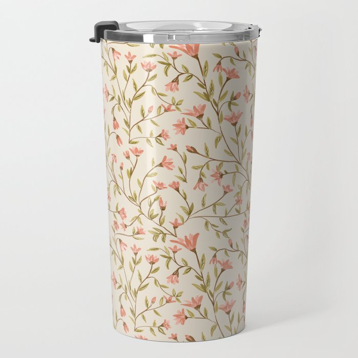 Vintage Floral Pattern Travel Mug Gallery Image 3