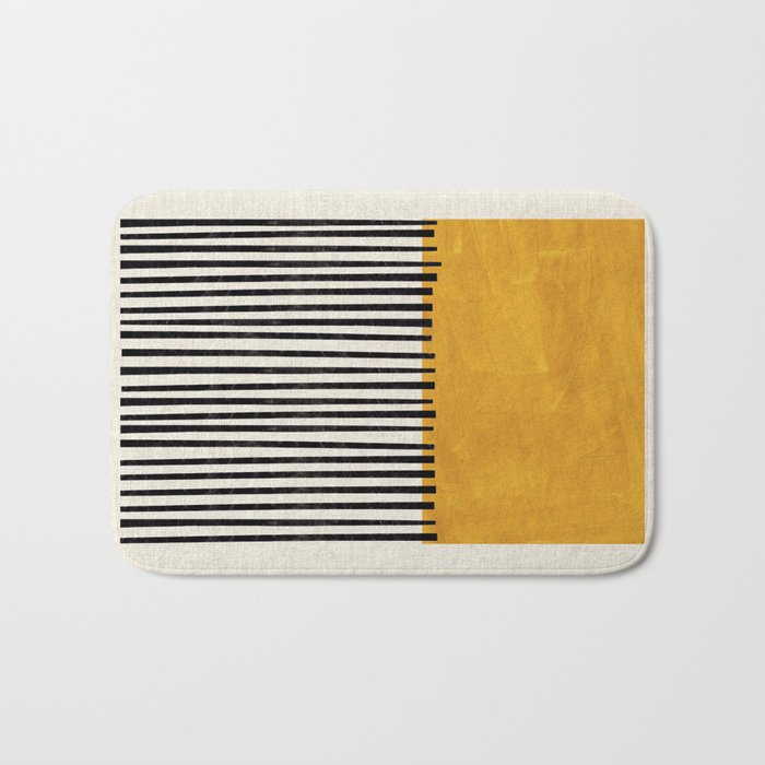 Sunshine Color Field Rothko Inspired Abstract Mid Century Modern Geometric Pattern Bath Mat Gallery Image 1