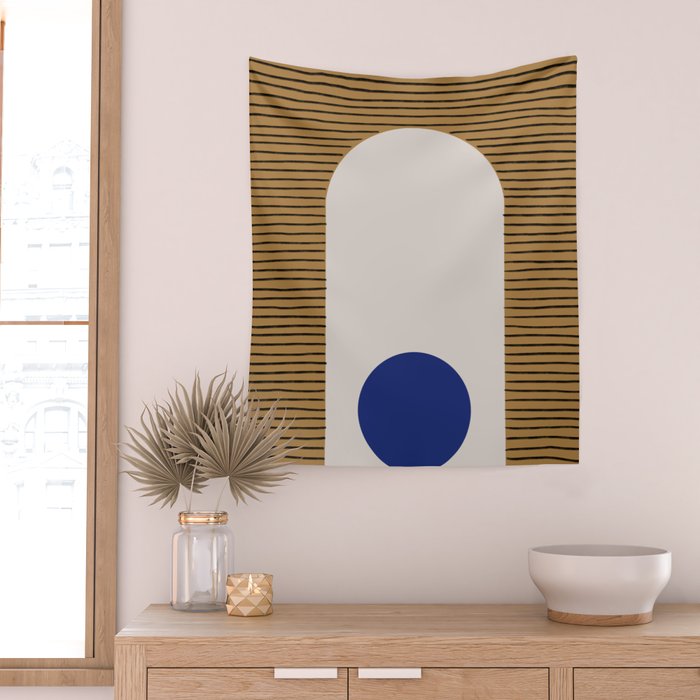 Blue Circle #1 Wall Tapestry Gallery Image 2
