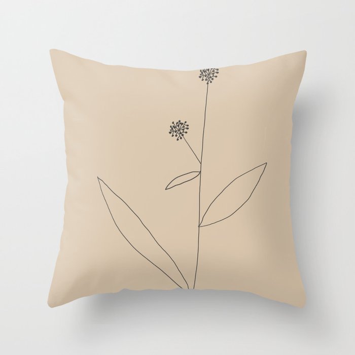 Minimal Abstract Art Plant 38 Throw Pillow Gallery Image 1