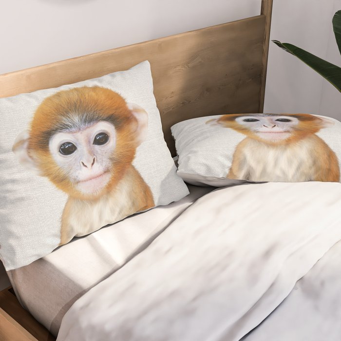 Baby Monkey - Colorful Pillow Sham Gallery Image 2