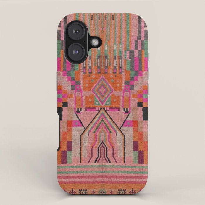 Geometric Tribal Guardian Abstract Textile Art iPhone Case Gallery Image 1