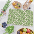 Mid Century Modern Atomic Stars Retro Checkered Starburst Pattern Sage Olive Green Cutting Board Gallery Image 2