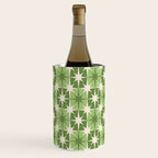 Mid Century Modern Atomic Stars Retro Checkered Starburst Pattern Sage Olive Green Wine Chiller Gallery Image 1