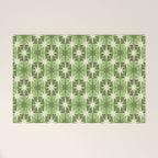 Mid Century Modern Atomic Stars Retro Checkered Starburst Pattern Sage Olive Green Welcome Mat Gallery Image 1