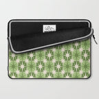 Mid Century Modern Atomic Stars Retro Checkered Starburst Pattern Sage Olive Green Laptop Sleeve Gallery Image 2