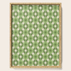 Mid Century Modern Atomic Stars Retro Checkered Starburst Pattern Sage Olive Green Serving Tray Gallery Image 1