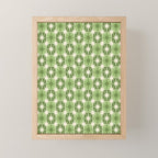 Mid Century Modern Atomic Stars Retro Checkered Starburst Pattern Sage Olive Green Mini Art Print Gallery Image 1