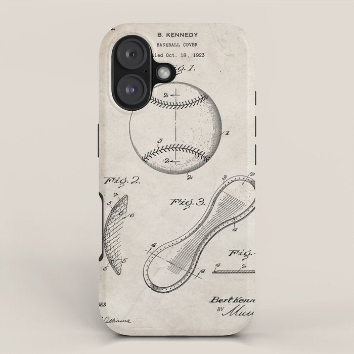 Baseball Patent - Softball Art - Antique iPhone Case Gallery Image 1