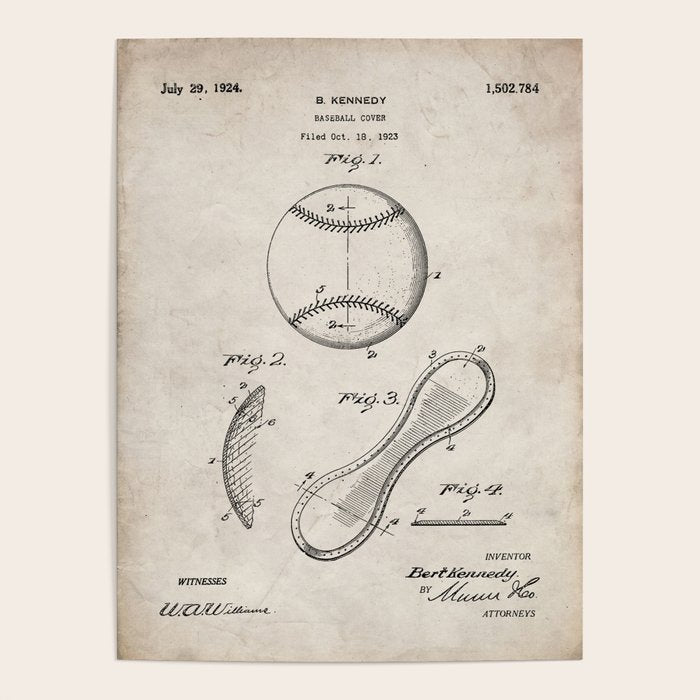 Baseball Patent - Softball Art - Antique Poster Gallery Image 4