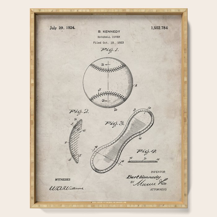 Baseball Patent - Softball Art - Antique Serving Tray Gallery Image 1