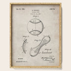 Baseball Patent - Softball Art - Antique Serving Tray Gallery Image 1