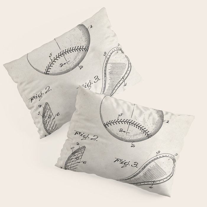 Baseball Patent - Softball Art - Antique Pillow Sham Gallery Image 3