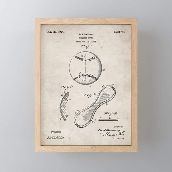 Baseball Patent - Softball Art - Antique Mini Art Print Gallery Image 1